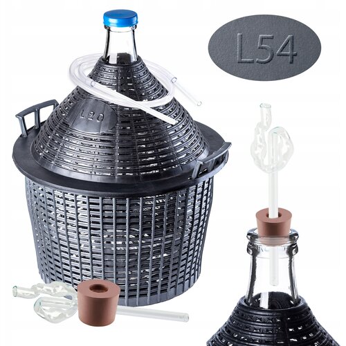 KADAX Carboy 54L za vino v košari s plutovinasto cevjo, komplet za vino, 4-delni, (5000354950) Cene