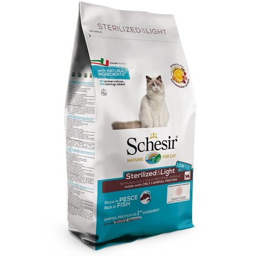 Schesir dry cat hrana za mačke Sterilised - riba 10kg Slike