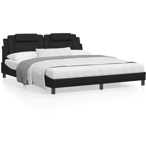 VidaXL Okvir za krevet s uzglavljem crni 180x200 cm od umjetne kože Slike