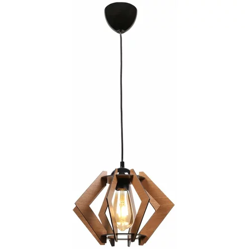 Squid Lighting Crna stropna svjetiljka s drvenim sjenilom -