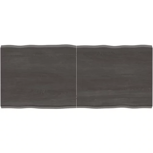 Stolna Mizna plošča temno siva 140x60x4 cm obdelana trdna hrastovina, (20818088)