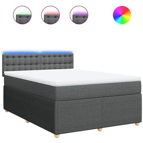 Maison Chic Box spring postelja - Vzmetna postelja z vzmetnico temno siva 160x200 cm blago SL23990, (21891304) Cene