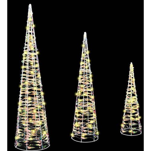  Božićno drvce 3 pcs Topla bijela 40 cm 60 cm 80 cm PET Slike