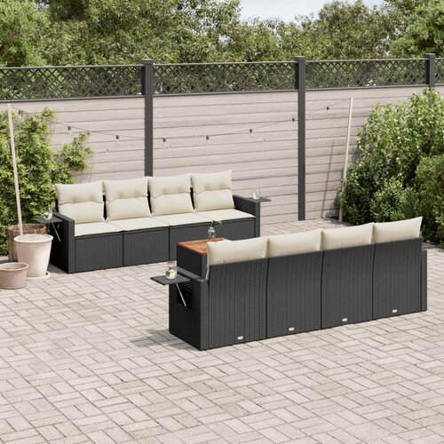 vidaXL 9-dijelni set vrtnih sofa s jastucima crni od poliratana Cijene
