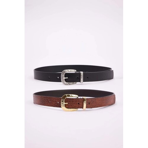 Trendyol ženski pojas model Twoaw26Ke00022, Crna-Crno-Taba Slike