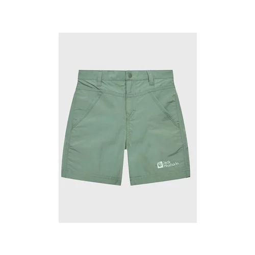 Jack Wolfskin Kratke hlače iz tkanine Sun 1605614 M Zelena Regular Fit