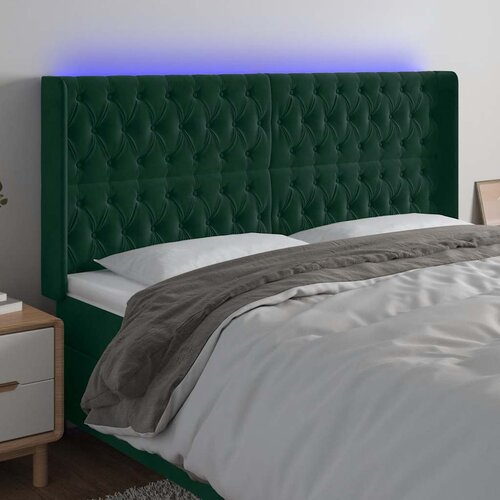  LED uzglavlje tamnozeleno 183 x 16 x 118/128 cm bar&amp;scaron;unasto Slike