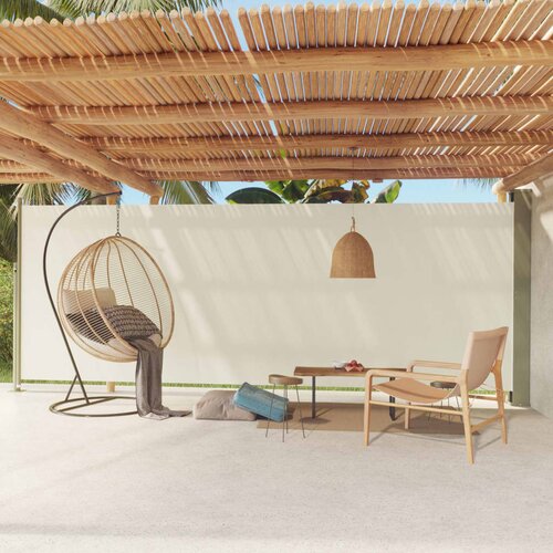 vidaXL Uvlačiva bočna tenda za terasu 200 x 600 cm krem Cijene