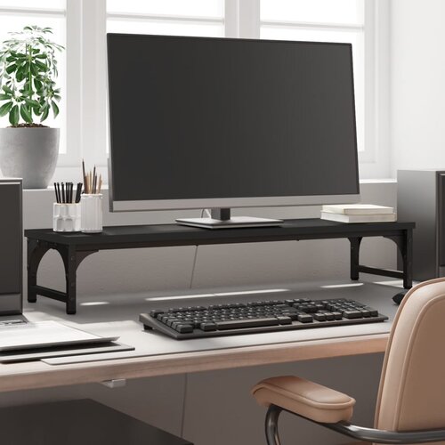 vidaXL Stalak za monitor crni 85 x 23 x 15 5 cm od konstruiranog drva Cijene