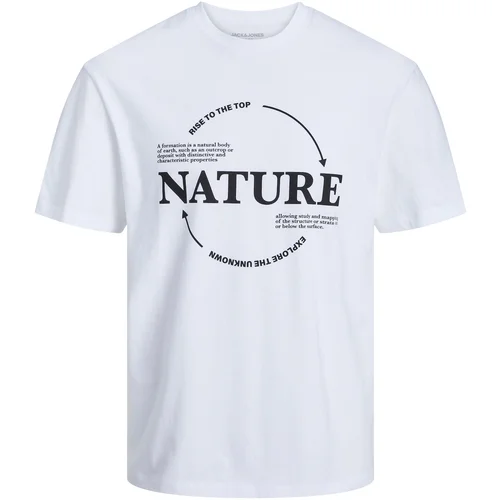 Jack & Jones Majica 'NATURE' črna / bela