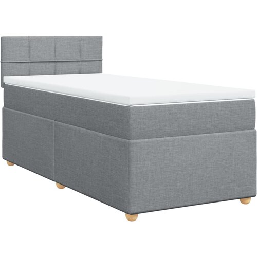 vidaXL Box spring postelja z vzmetnico svetlo siva 80x200 cm blago, (21291354) Cene