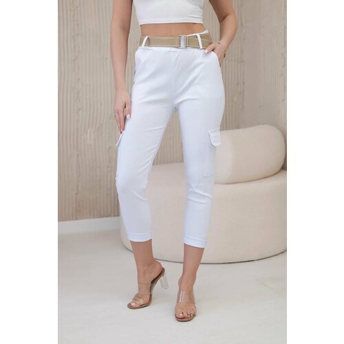 Kesi Cargo pants with belt white Slike