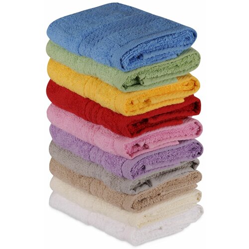  rainbow Green Blue Yellow Grey Red Pink Lilac White Cream Brown Wash Towel Set (10 Pieces) Cene