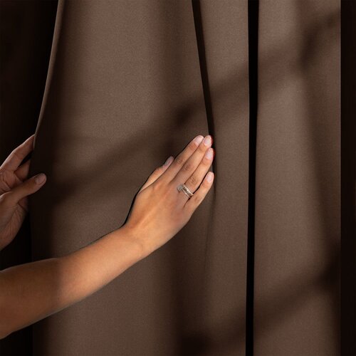 Restilo Rjava zavesa za delno zatemnitev 140x175 cm Kierra &amp;ndash; Slike