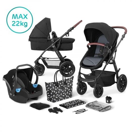 Kinderkraft XMOOV dječja kolica 3u1 &amp;ndash; crna melange Slike