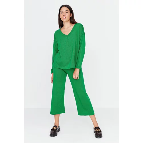 Trendyol Green Oversize Knitwear Bottom-Top Set