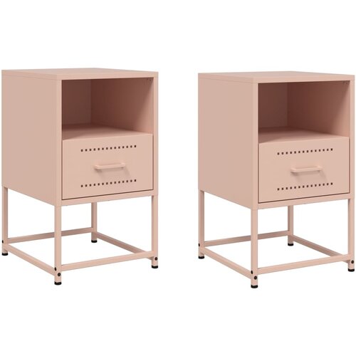 Maison Chic Dvo delni komplet Nočne omarice - Nočne mize roza 36x39x60,5 cm jeklo, (21686905) Cene