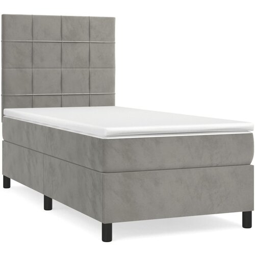 Maison Chic Box spring postelja - Vzmetna postelja z vzmetnico svetlo siva 80x200 cm žamet SL6967, (21904167) Cene