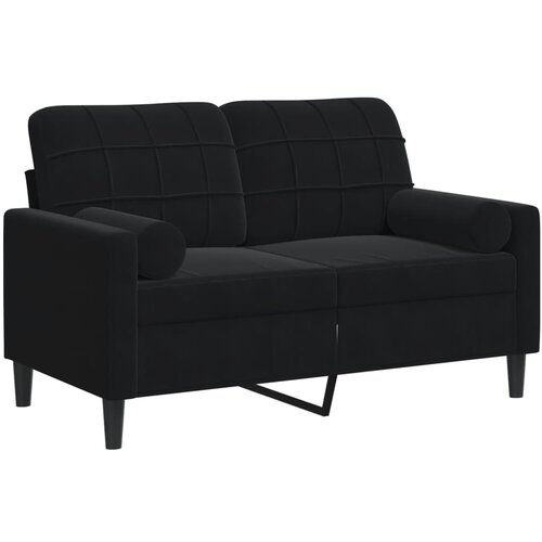 Maison Chic kavč - Sofa - Kanape dvosed z okrasnimi blazinami črn 120 cm žamet, (21727650) Cene