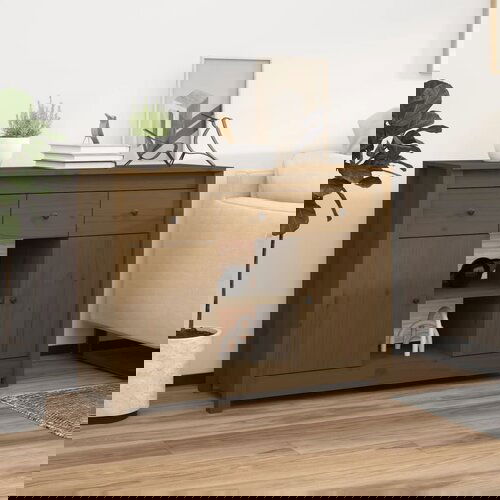 VidaXL Komoda smeđa boja meda 100 x 35 x 74,5 cm od masivne borovine Slike