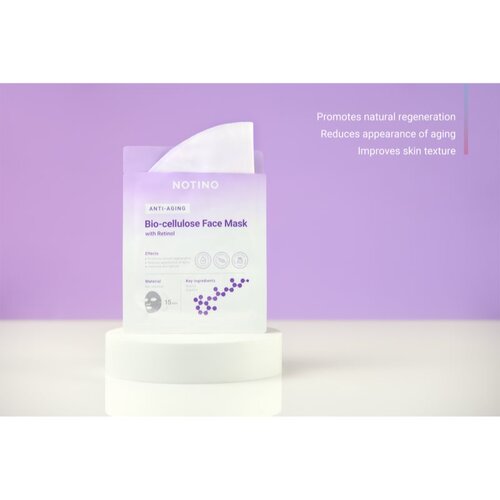 Notino Anti-Aging Bio-Cellulose Face Mask with Retinol set mask iz platna proti gubam Slike