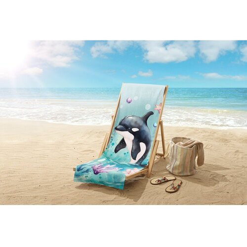 Good Morning Plavi ručnik za plažu od samta za djecu 75x150 cm Splash &amp;ndash; Slike