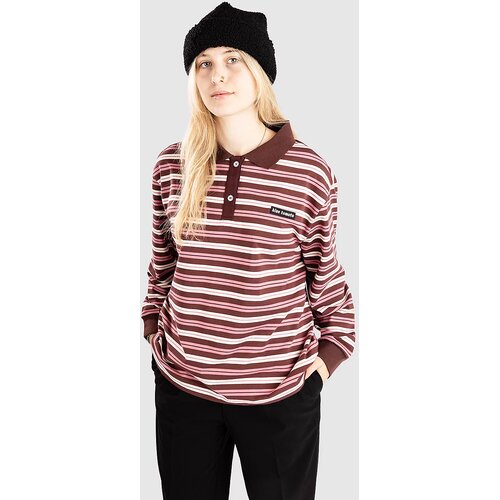Blue Tomato Striped Polo majica bugundy / pink / white Slike