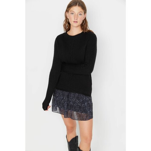 Trendyol Black Hair Knitted Knitwear Sweater Slike