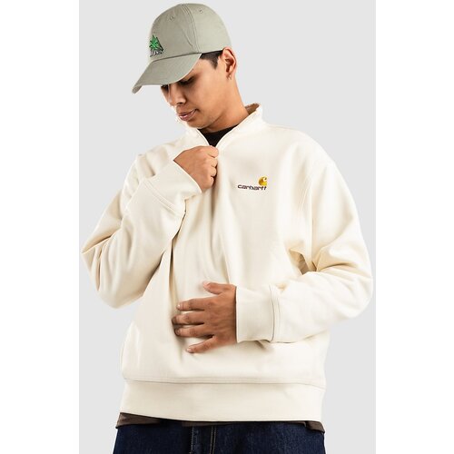 Carhartt WIP Half Zip American Script Half-Zip Pulover natural Slike
