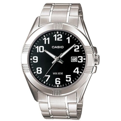 Casio Mu&scaron;ki ručni sat, Kvarcni mehanizam, Crni brojčanik, MTP-1308D-1BVDF, Srebrna boja Cene