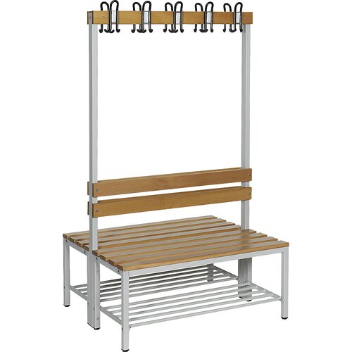 eurokraft basic Garderobna klop iz bukve, dvostranska, z naslonom, VxG 1700 x 850 mm, dolžina 1000 mm Cene