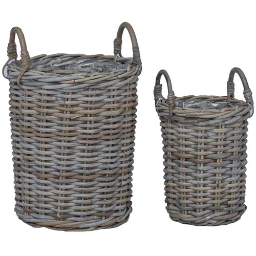  Ko&amp;scaron;ara za saksije s pohranom 2 pcs Siva Kubu Ratan - Siva Slike