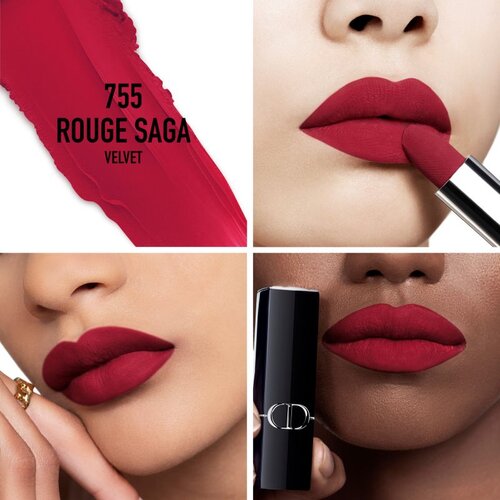 Dior Rouge dolgoobstojna &amp;scaron;minka polnilna odtenek 755 Rouge Saga Velvet 3,5 g Slike