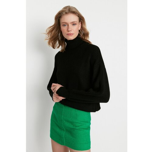 Trendyol Black Balloon Sleeve Detailed Knitwear Sweater Slike