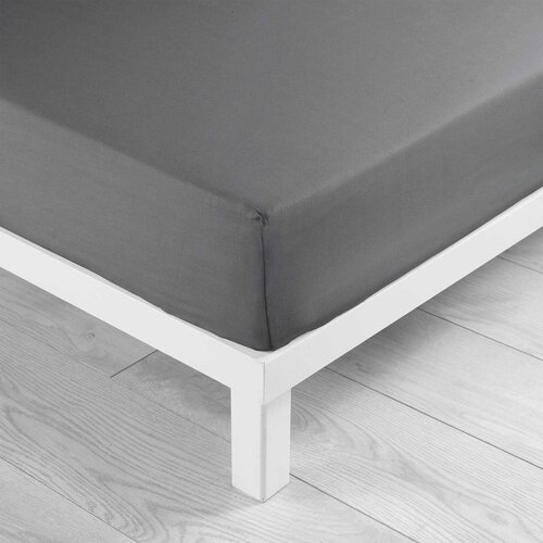 Douceur d int&amp;eacute;rieur Antracitno siva pamučna plahta s gumom 180x200 cm Lina &amp;ndash; Slike