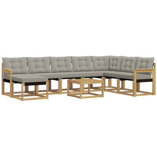 vidaXL Zunanja garnitura za sedenje 9 pcs Bela in svetlo siva, (5000282428) Cene