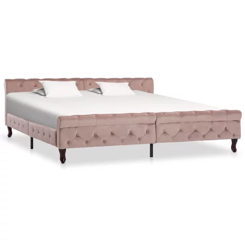 vidaXL Okvir za krevet ružičasti baršunasti 200 x 200 cm