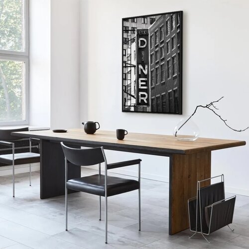  Slika - New York Neon Sign (1 Part) Vertical 40x60 U crnom drvenom okviru Slike