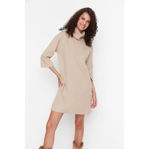 Trendyol Mink Turtleneck Knitted Dress