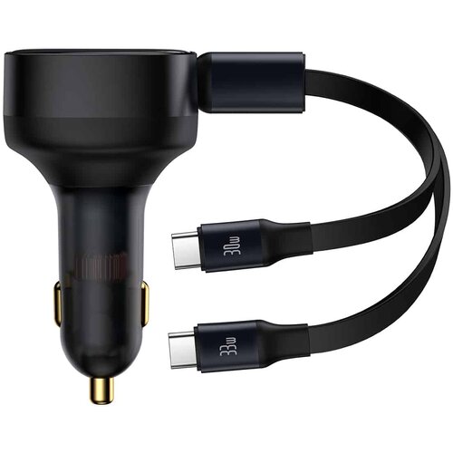 Baseus Avtopolnilec 2v1 33W 2x USB-C Enjoyment črn, (21580811) Slike