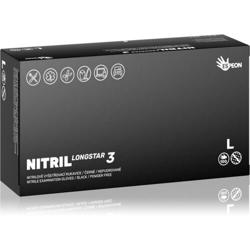 Espeon Nitril Longstar3 Black nitrilne rukavice bez pudera veličina L 2x50 kom Cijene