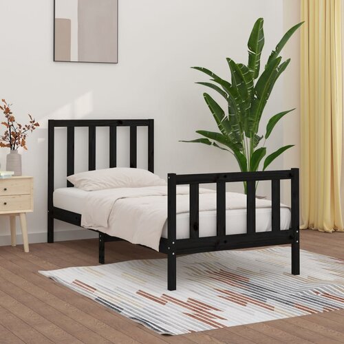 Furnova Posteljni okvir črn iz trdnega lesa 100x200 cm, (21938670) Slike