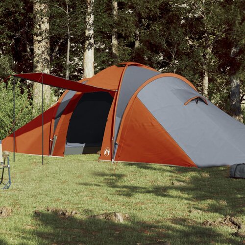 vidaXL Šator za 6 osoba sivo-narančasti 576 x 238 x 193 cm taft 185T Cijene