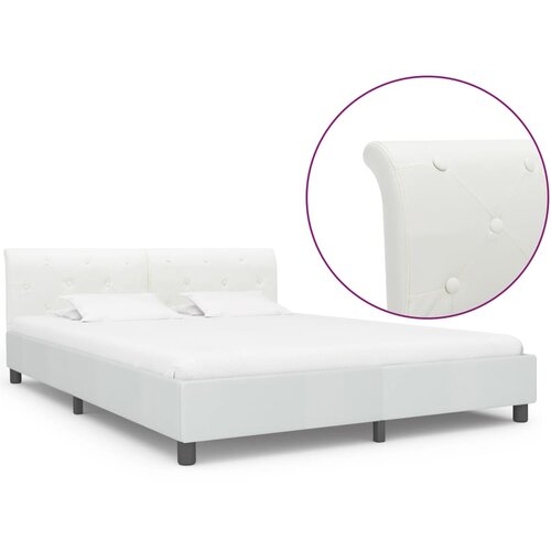 VidaXL Okvir za krevet od umjetne kože bijeli 160 x 200 cm Slike