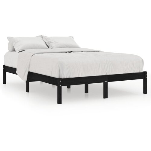  Okvir za krevet od masivnog drva crni 150 x 200 cm veliki Slike