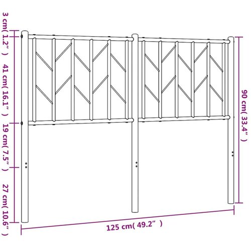 vidaXL Kovinsko posteljno vzglavje črno 120 cm Cene