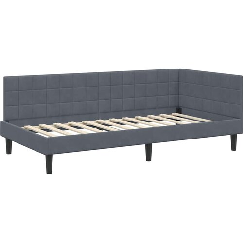  Kutni krevetni okvir s madracem 2 kom. Tamnosiva 100 x 200 cm Slike