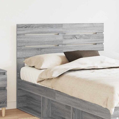 vidaXL Vzglavje z vzglavjem Siva Sonoma 120 cm Konstruiran les Cene