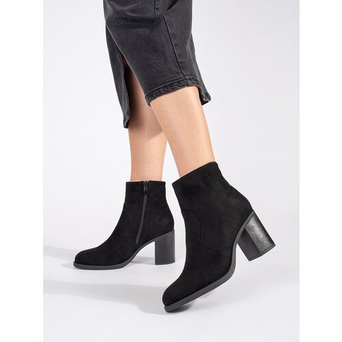 Shelvt Black suede classic women's ankle boots Cijene