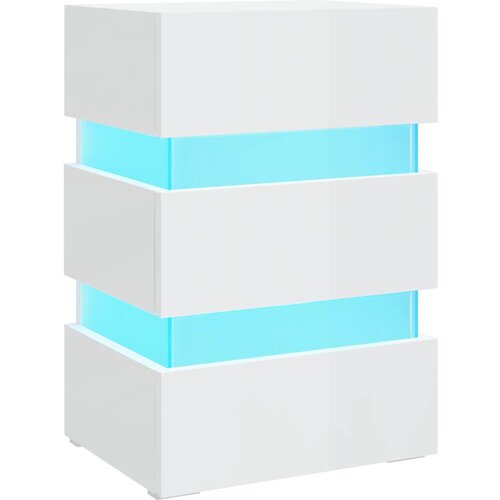 Maison Chic LED Nočna omarica - Nočna miza visok sijaj bela 45x35x67 cm inženirski les, (21688001) Slike